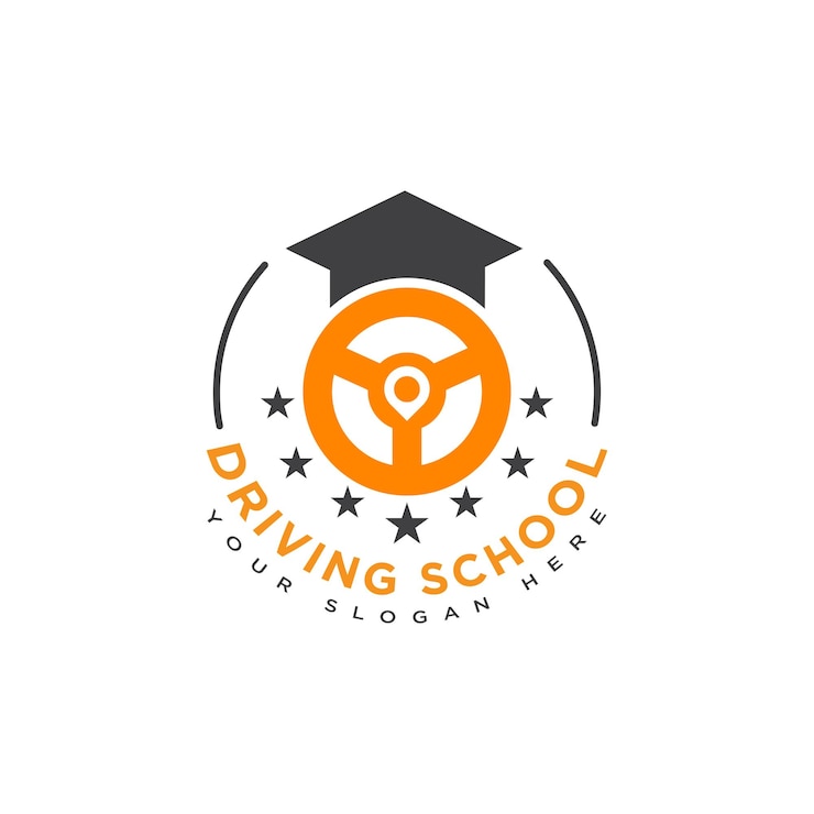 Vector plantilla de diseño de logotipo de escuela de manejo