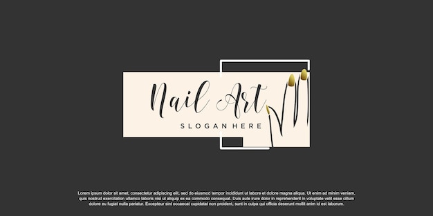 Plantilla de diseño de logotipo de esmalte de uñas con estilo abstracto creativo
