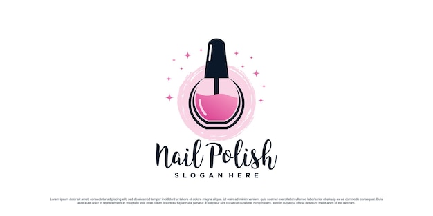 Plantilla de diseño de logotipo de esmalte de uñas para estudio de manicura con concepto único Vector Premium