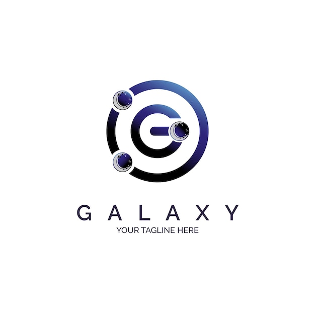 Plantilla de diseño del logotipo del espacio de la letra g galaxy para marca o empresa y otros