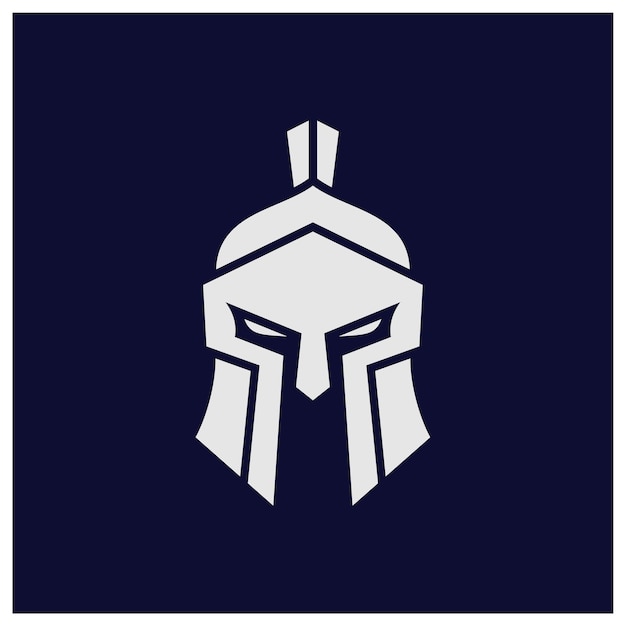 Plantilla de diseño de logotipo espartano Concepto de diseño de logotipo de casco Ilustración vectorial