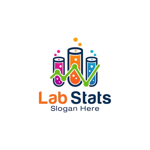 Plantilla de diseño de logotipo de estadísticas de laboratorio