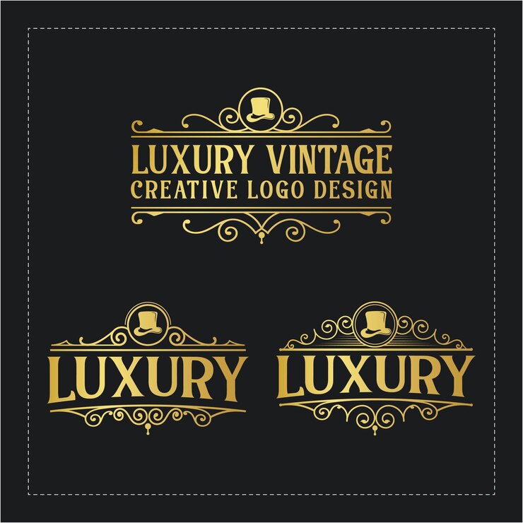 Plantilla de diseño de logotipo de estilo de adorno de oro de lujo