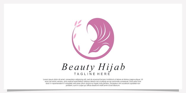 Plantilla de diseño de logotipo de estilo hijab con concepto único Vector Premium