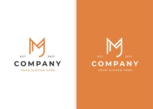 Plantilla de diseño de logotipo de estilo de línea letra M