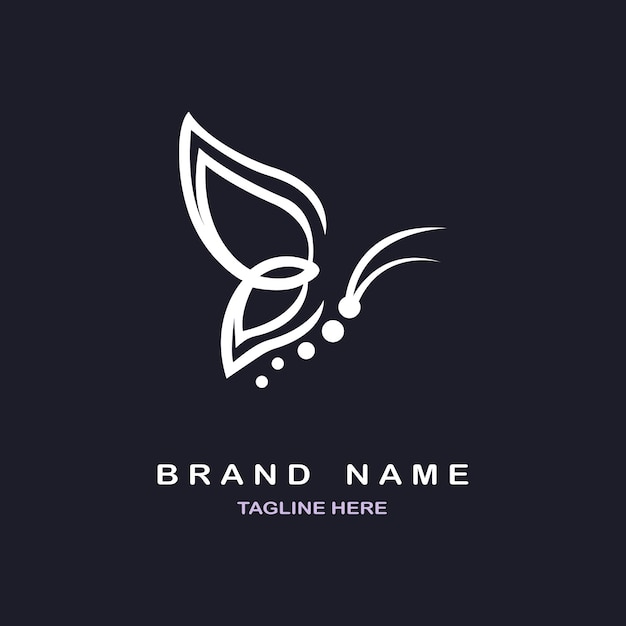 plantilla de diseño de logotipo de estilo de línea de mariposa para marca o empresa y otros