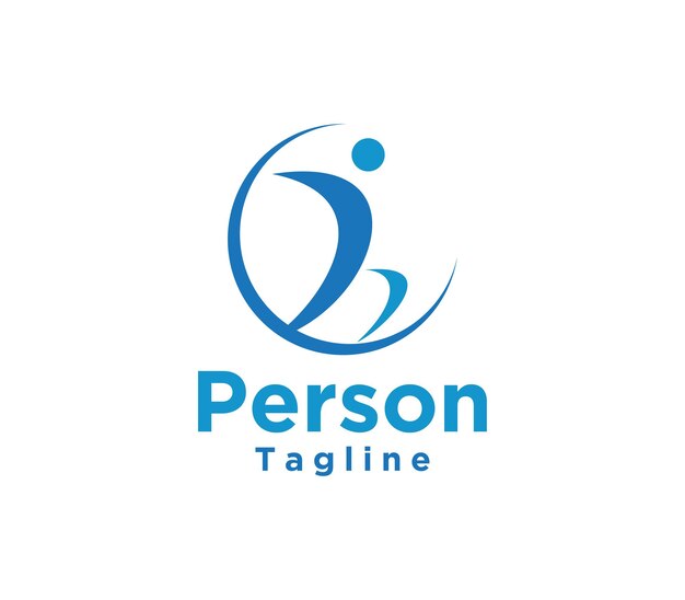 Plantilla de diseño de logotipo con estilo de personas