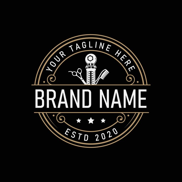 Plantilla de diseño de logotipo de estilo retro de barbería
