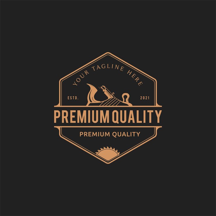 Plantilla de diseño de logotipo de estilo retro de carpintería