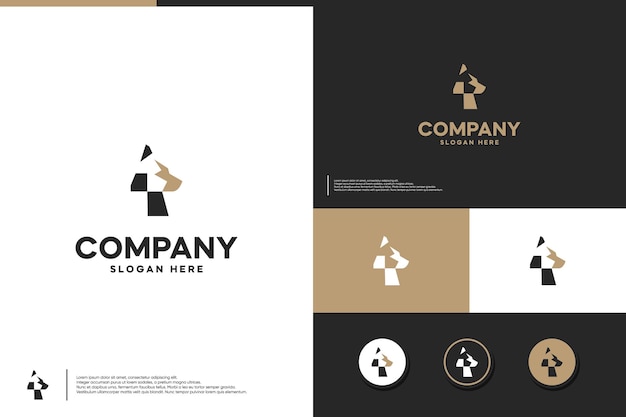 plantilla de diseño de logotipo de estilo simple de cabeza de perro