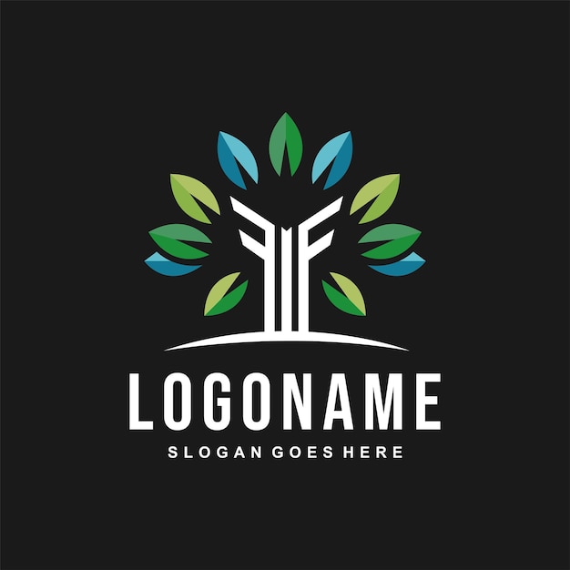 plantilla de diseño de logotipo de estilo Tree Tech