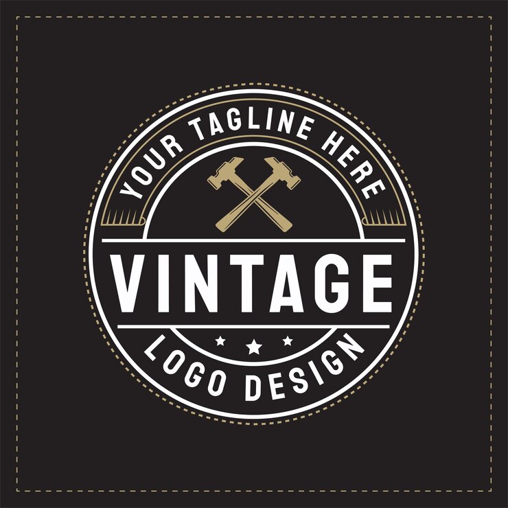 Plantilla de diseño de logotipo de estilo vintage retro martillo manitas