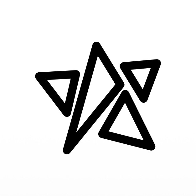 Plantilla de diseño de logotipo de estrella en color negro y sobre fondo blanco.