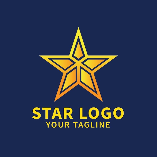 Vector plantilla de diseño de logotipo de estrella con degradado amarillo