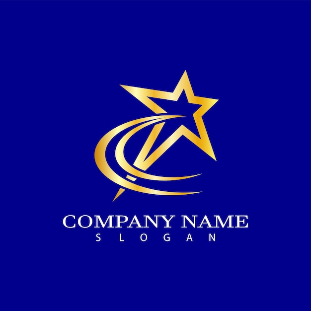 plantilla de diseño del logotipo de la Estrella Dorada Diseño del logotipo del Estrella Elegante