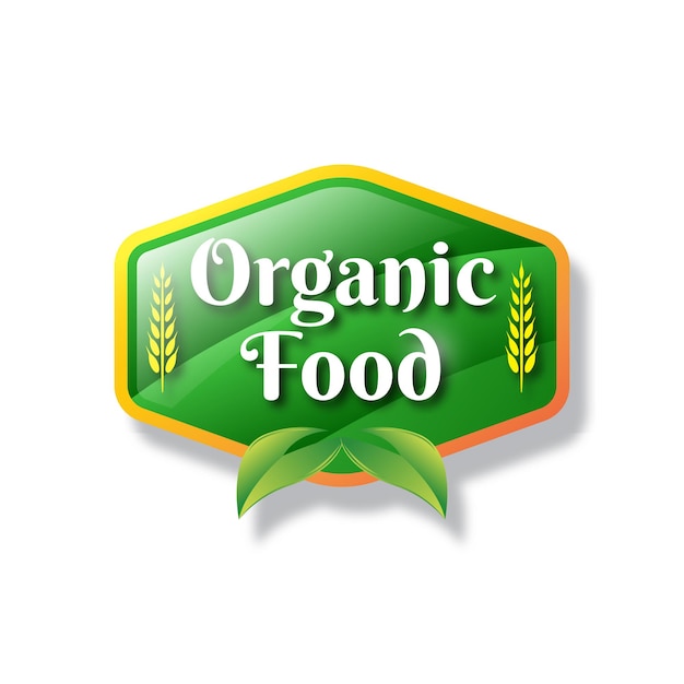 Plantilla de diseño de logotipo de etiqueta de alimentos orgánicos