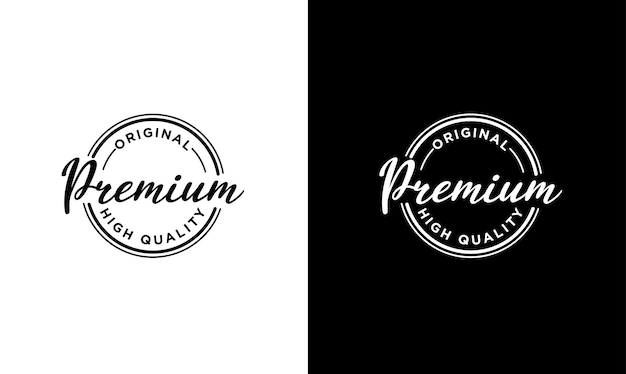 Plantilla de diseño de logotipo de etiqueta de sello premium