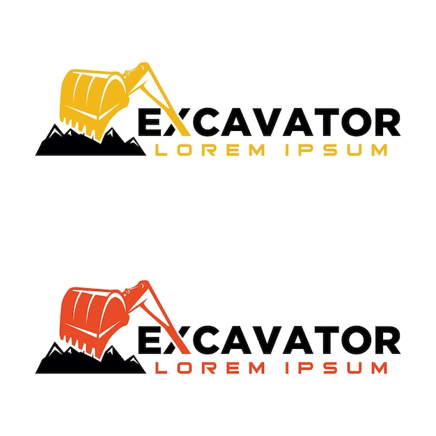 Plantilla de diseño de logotipo de excavadora