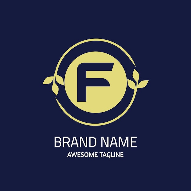 Plantilla de diseño de logotipo F
