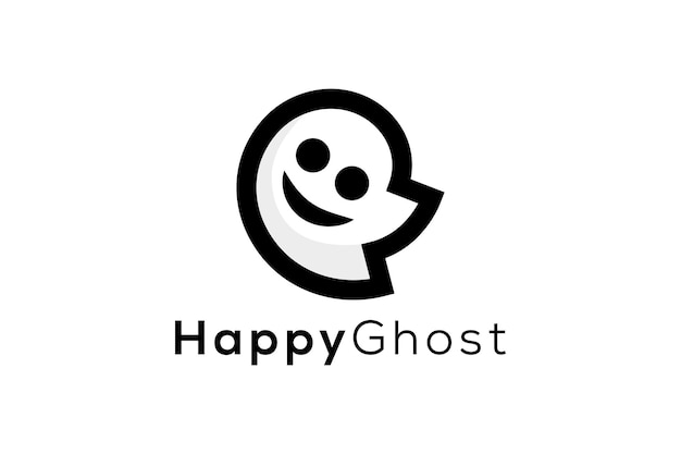 Plantilla de diseño de logotipo de fantasma feliz