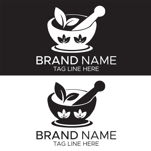 Plantilla de diseño de logotipo de farmacia en blanco y negro