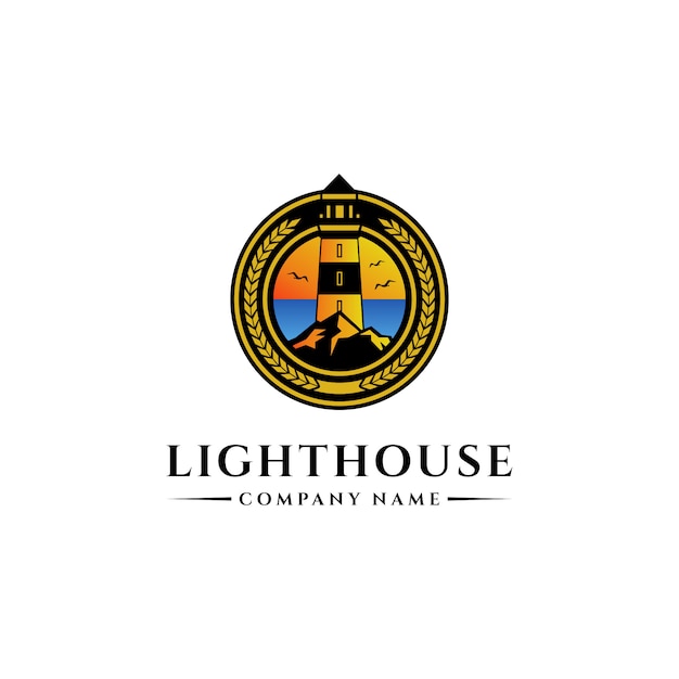 plantilla de diseño de logotipo de faro