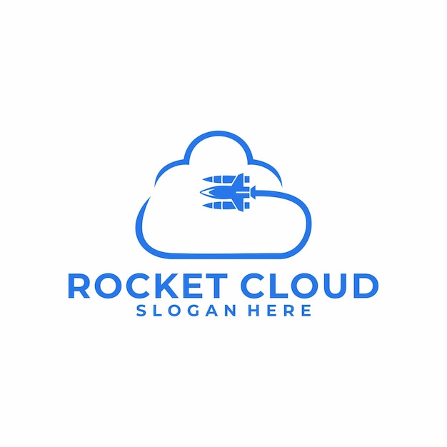plantilla de diseño de logotipo de Fast Jet Cloud inspiraciones vectoriales de logotipo tecnológico