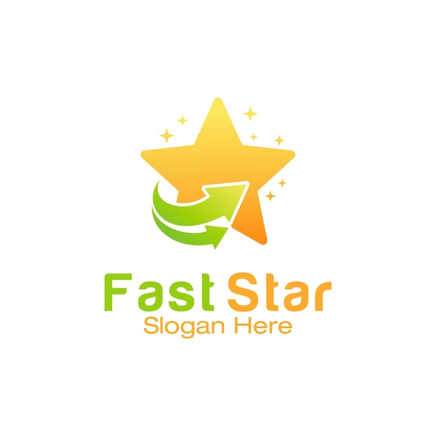 Plantilla de diseño de logotipo fast star