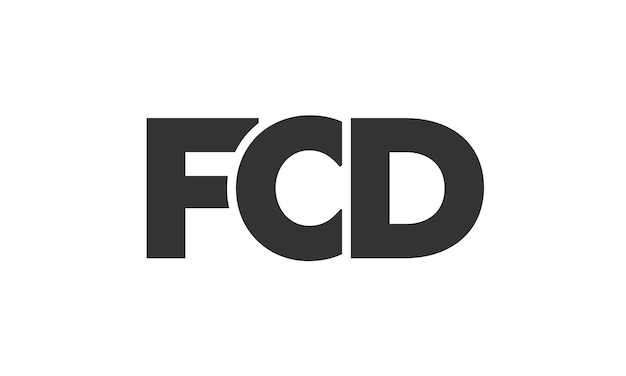 plantilla de diseño de logotipo de FCD con texto en negrita fuerte y moderno logotipo vectorial basado en inicial con tipografía simple y mínima identidad de empresa de moda