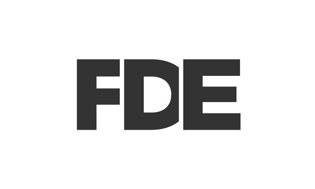 Vector plantilla de diseño de logotipo de fde con texto en negrita fuerte y moderno logotipo vectorial basado en inicial con tipografía simple y minimalista identidad de empresa de moda