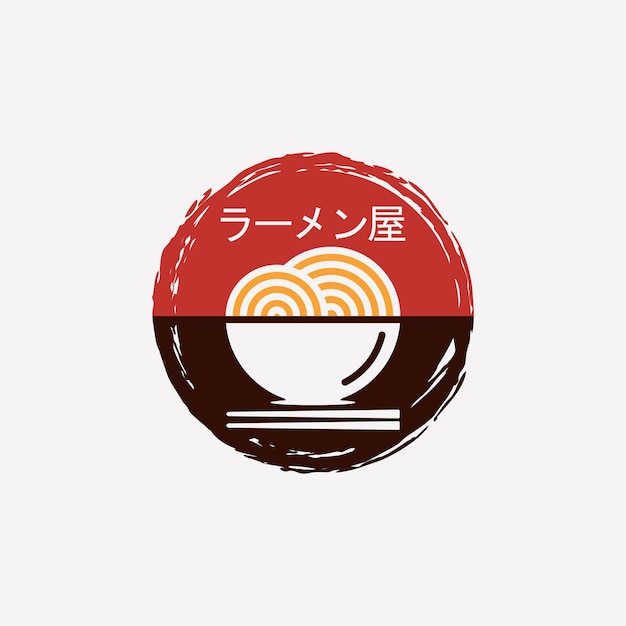 Plantilla de diseño de logotipo de fideos para restaurante de ramen con concepto de elemento creativo