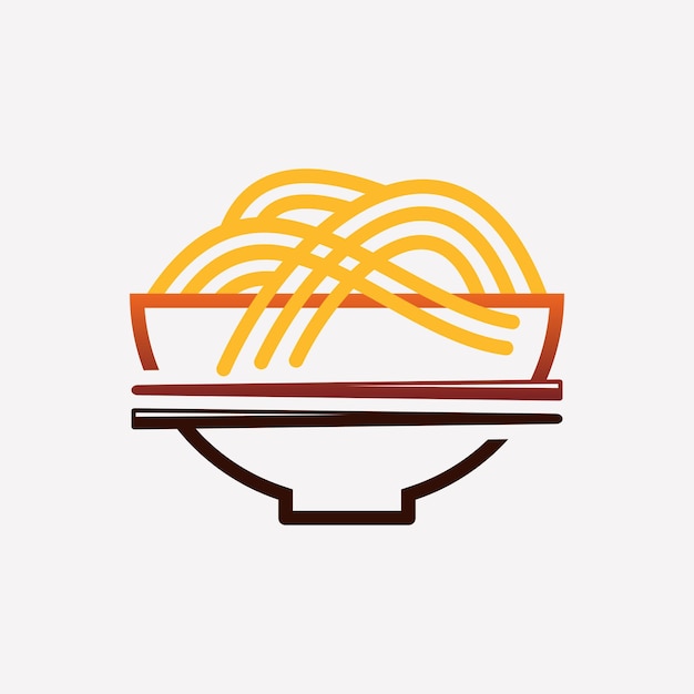 Vector plantilla de diseño de logotipo de fideos para restaurante de ramen con concepto de elemento creativo