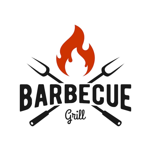 Plantilla de diseño de logotipo de fiesta de parrilla de barbacoa