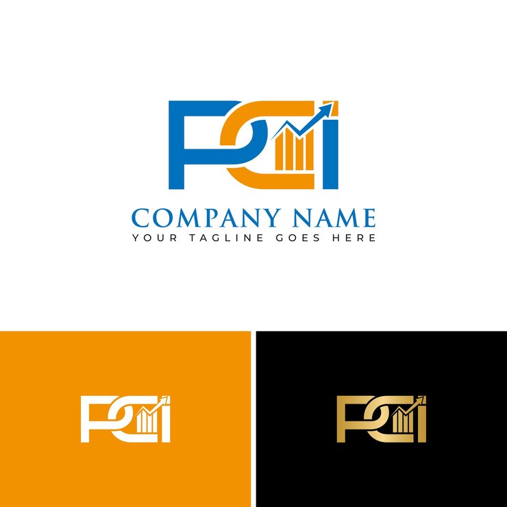 Vector plantilla de diseño de logotipo financiero pci