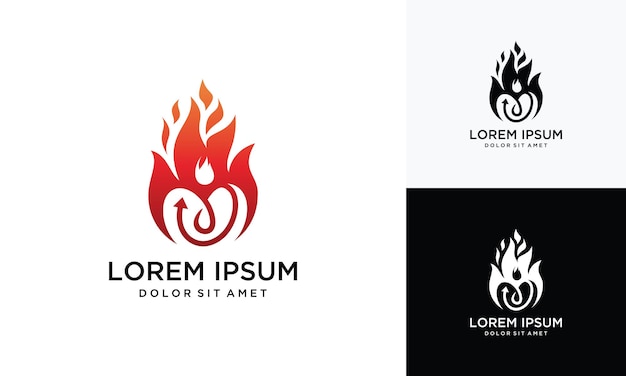 La plantilla de diseño del logotipo de Fire love