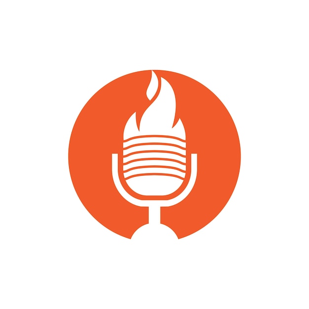 Plantilla de diseño del logotipo de Fire Podcast