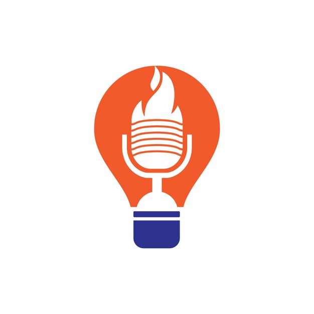 Plantilla de diseño del logotipo de Fire Podcast