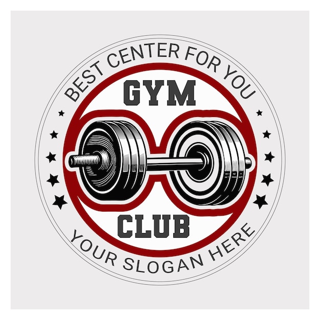 plantilla de diseño de logotipo de fitness y gimnasio silueta de ilustración vectorial con barra o manivela de hierro