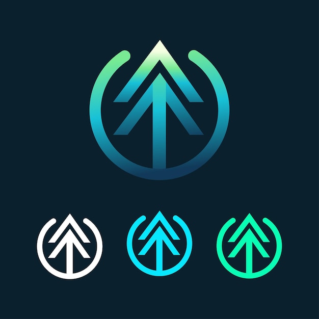 plantilla de diseño del logotipo de la flecha de gradiente