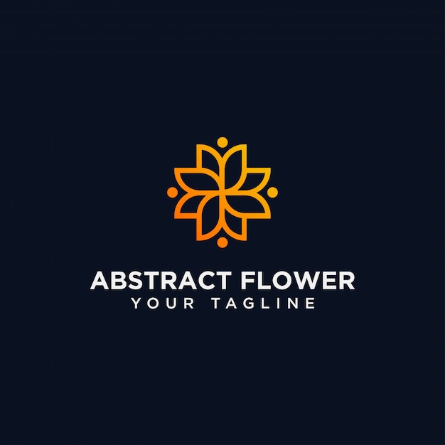 Plantilla de diseño de logotipo de flor abstracta