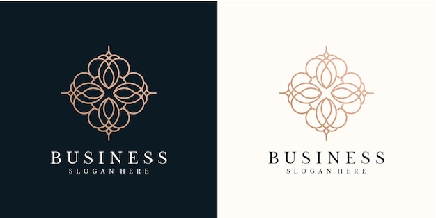 Plantilla de diseño de logotipo de flor abstracta