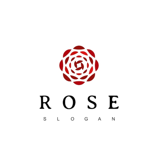 Plantilla de diseño de logotipo de flor color de rosa