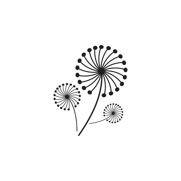 plantilla de diseño del logotipo de la flor de diente de león