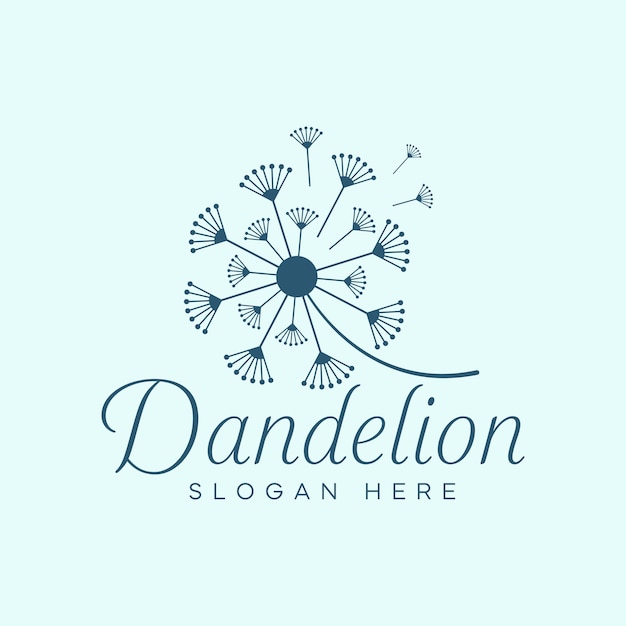 plantilla de diseño del logotipo de la flor de diente de león