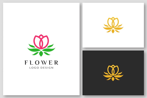 Plantilla de diseño de logotipo de flor de loto / rosa