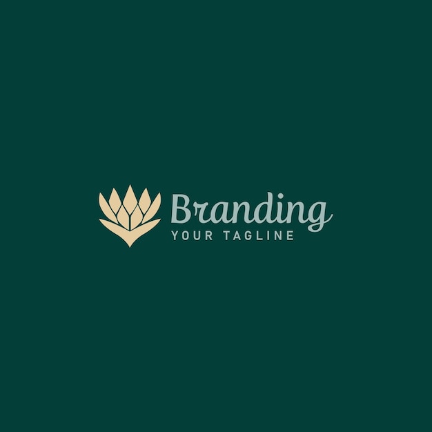 Plantilla de diseño de logotipo de flor mínima
