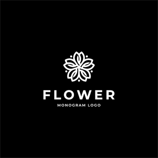 Vector plantilla de diseño de logotipo de flor de monograma