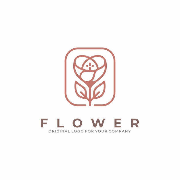 Vector plantilla de diseño de logotipo de flor única creativa.