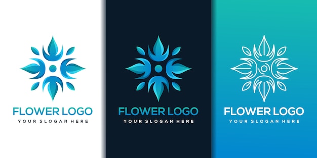 Plantilla de diseño de logotipo de flor