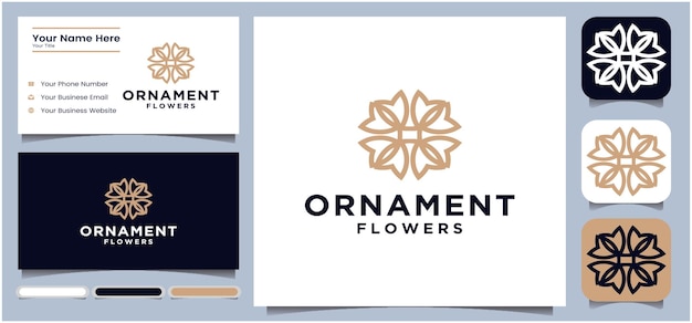 Plantilla de diseño de logotipo floral Diseño de logotipo de flor abstracta de círculo para salón de yoga o spa